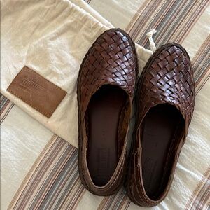 Mohinders Brown Woven Leather Flats